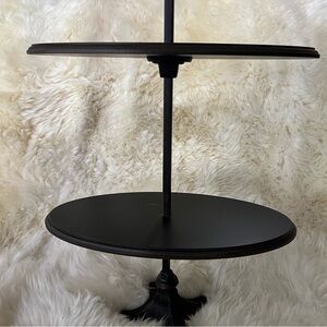 Elegant Black Two-Tier Serving Tray